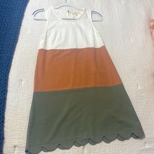 Green orange and white dress